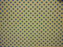 Canvas  beschichtet  Rockabilly - Punkte blau auf gelb